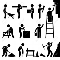 Man People Working Construction Carrying Building Industry Painting ...