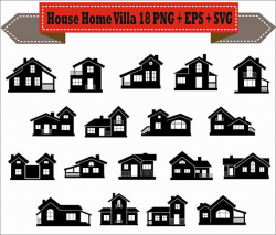 House Villa Home Sale Building Religion Silhouette Vector Clipart ...