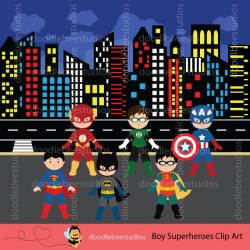 Boy Superhero Clipart, Boy Superheroes Clip Art, Superheroes Clipart ...