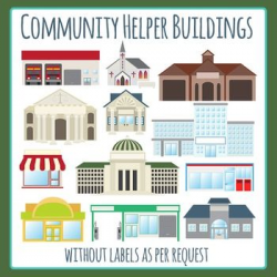 Community Helper Buildings (Without Words) Clip Art for Commercial ...