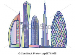 Clipart Vector of dubai skyline. abstract building isolated on ...