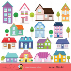 Houses Clipart, Houses Clip Art, Buildings Clipart, Cottage Clipart ...