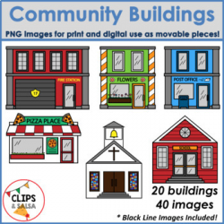 Community Buildings Clip Art for Digital & Paper Resources by Clips ...