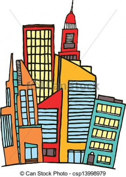 Building clipart downtown - Pencil and in color building clipart ...
