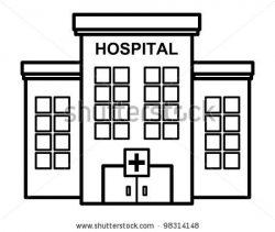 Great Of Hospital Building Clipart Black And White - Letter Master