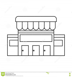 supermarket building clipart black and white 10 | Clipart Station
