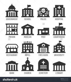 Government building clipart collection