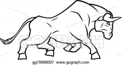 EPS Vector - Angry bull running. Stock Clipart Illustration ...