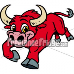Red Bull Toro Mascot vector clipart stock artwork | Young ...