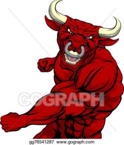 Vector Art - Fighting red bull mascot. EPS clipart gg76541287 - GoGraph