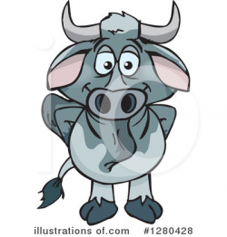 Brahman Bull Clipart #1280428 - Illustration by Dennis Holmes Designs