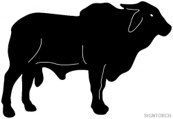 Brahman Bull Silhoutte | ReadyToCut - Vector Art for CNC - Free DXF ...