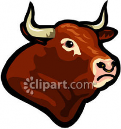 Brown Bull's Face - Royalty Free Clipart Picture