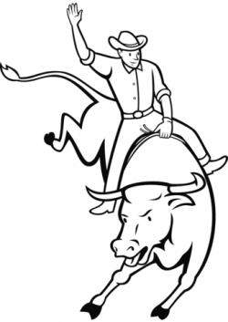 Rodeo Bull Riding coloring page | Free Printable Coloring Pages