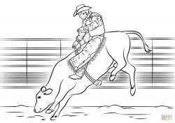 Bull Riding coloring page | Free Printable Coloring Pages