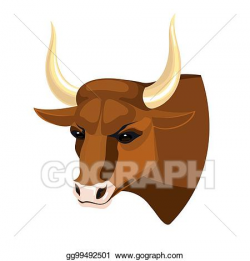 Vector Illustration - Bull head realistic icon profile view ...