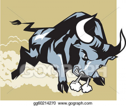 Vector Stock - Charging bull. Clipart Illustration ...