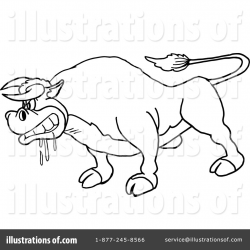 Bull Clipart #1203779 - Illustration by LaffToon