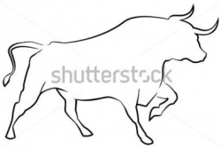 Bull clipart outline - Pencil and in color bull clipart outline