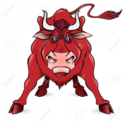 Cartoon Angry Bull. Illustration on white background | Bulldog ...