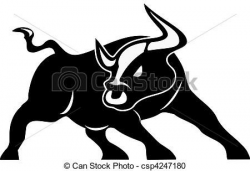 Vector - angry bull vector - stock illustration, royalty free ...