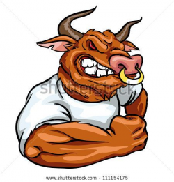 Bull mascot, team logo design, angry bull isolated - stock vector ...