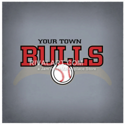 Bulls Baseball Design Horns Graphic Team