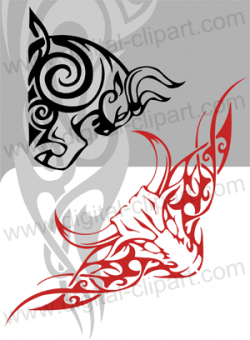 Tribal Bulls - Extreme Vector Clipart for Professional Use (Vinyl ...