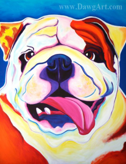 Bulldog, Pet Portrait, DawgArt, Dog Art, Dog Painting, Pet portrait ...