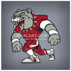 Bulldogs Color Mascot Color Football Player Spiked Collar