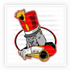 Mascot Logo Part of Marching Band Bulldogs Color Graphic