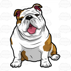 Fine Design Bulldog Clipart Wrinkly English Sitting With Its Mouth ...
