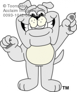 Clipart Cartoon Bulldog Pointing Up