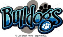 Vector - bulldogs design with paw print - stock illustration ...