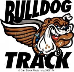 Vector - bulldog track - stock illustration, royalty free ...