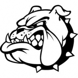 School Mascot Bulldog Clip Art | Bulldog Mascot logo stencil with ...