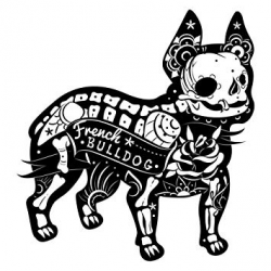 Amazon.com: French Bulldog Skeleton Sugar Skull - Vinyl Decal for ...