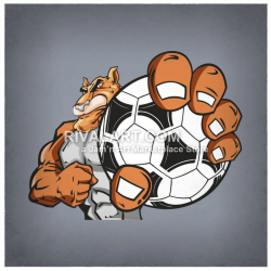 Cheetah Holding a Soccer Ball in Color Graphic
