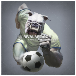 Bulldog Soccer Runner With Transparent Background