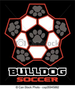 Vector - bulldog soccer - stock illustration, royalty free ...
