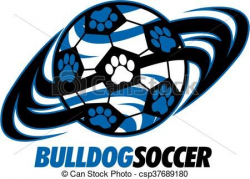 Vector - bulldog soccer - stock illustration, royalty free ...