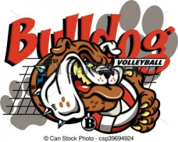 Vector - bulldog volleyball - stock illustration, royalty free ...