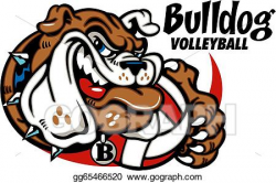 Vector Art - Bulldog with volleyball. Clipart Drawing gg65466520 ...