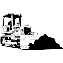 bulldozer free clipart black and white | Bulldozer Vector Art ...