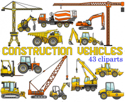 Construction clipart, Truck clipart, Vehicles clipart, Crane, Dump ...