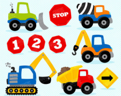 Construction Vehicles Clipart -Personal and Limited Commercial ...