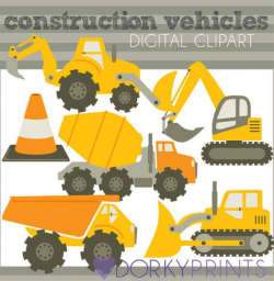 Construction Vehicles Clipart -Personal and Limited Commercial- Bulldozer,  Cement Truck, Construction, Dump Truck Clip Art