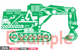 Digger Excavator Silhouette SVG file Cutting files stickers builders ...