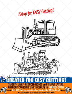 Vintage Bulldozer Clipart Vector Clip Art Graphics-Digital