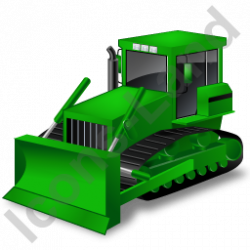 Bulldozer Green Icon, PNG/ICO Icons, 256x256, 128x128, 64x64, 48x48 ...